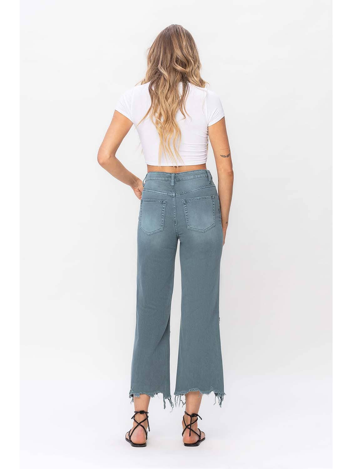 Vintage High Rise Crop Flare Jean