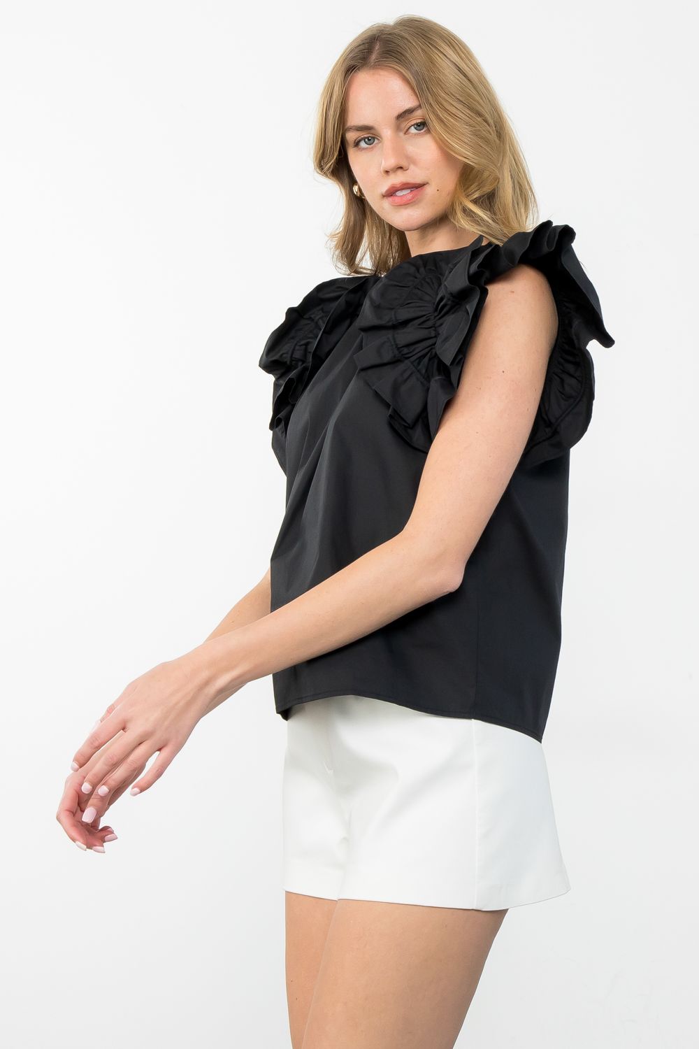 Flutter Detail Sleeve Top