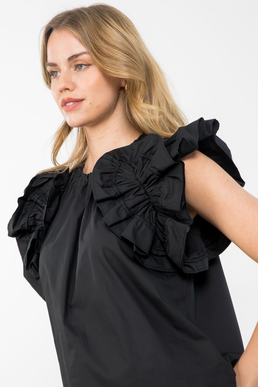 Flutter Detail Sleeve Top