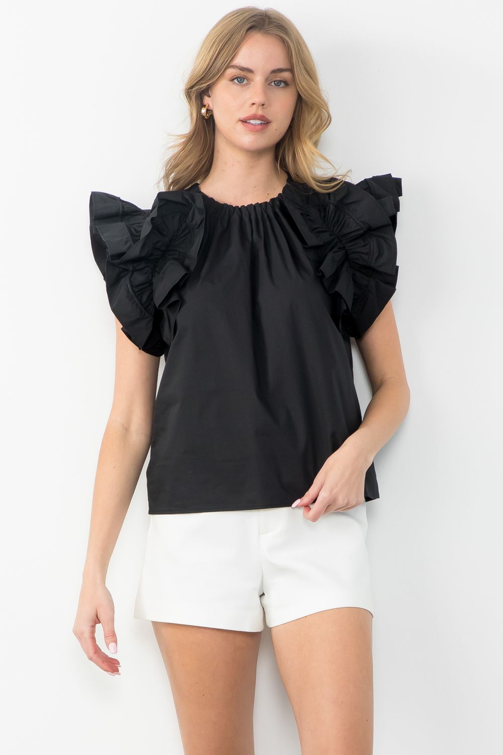 Flutter Detail Sleeve Top