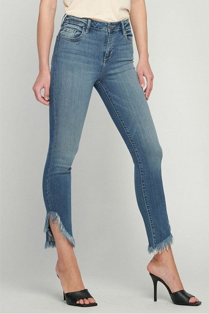 Taylor Medium Wash Fray High Rise Skinny