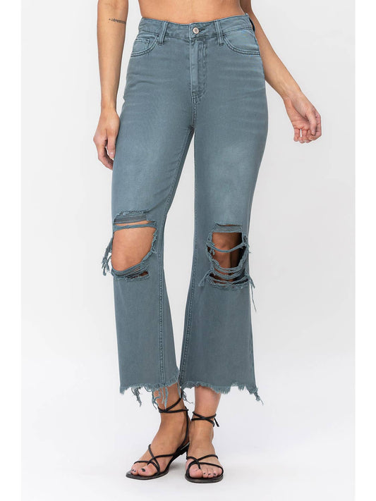 Vintage High Rise Crop Flare Jean