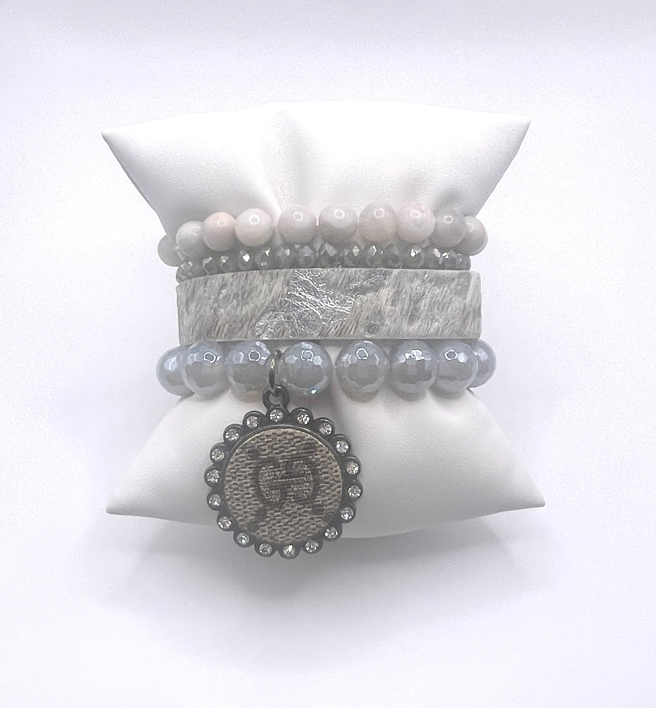 Silvery-Blue Designer G Inspired Bracelet Stack